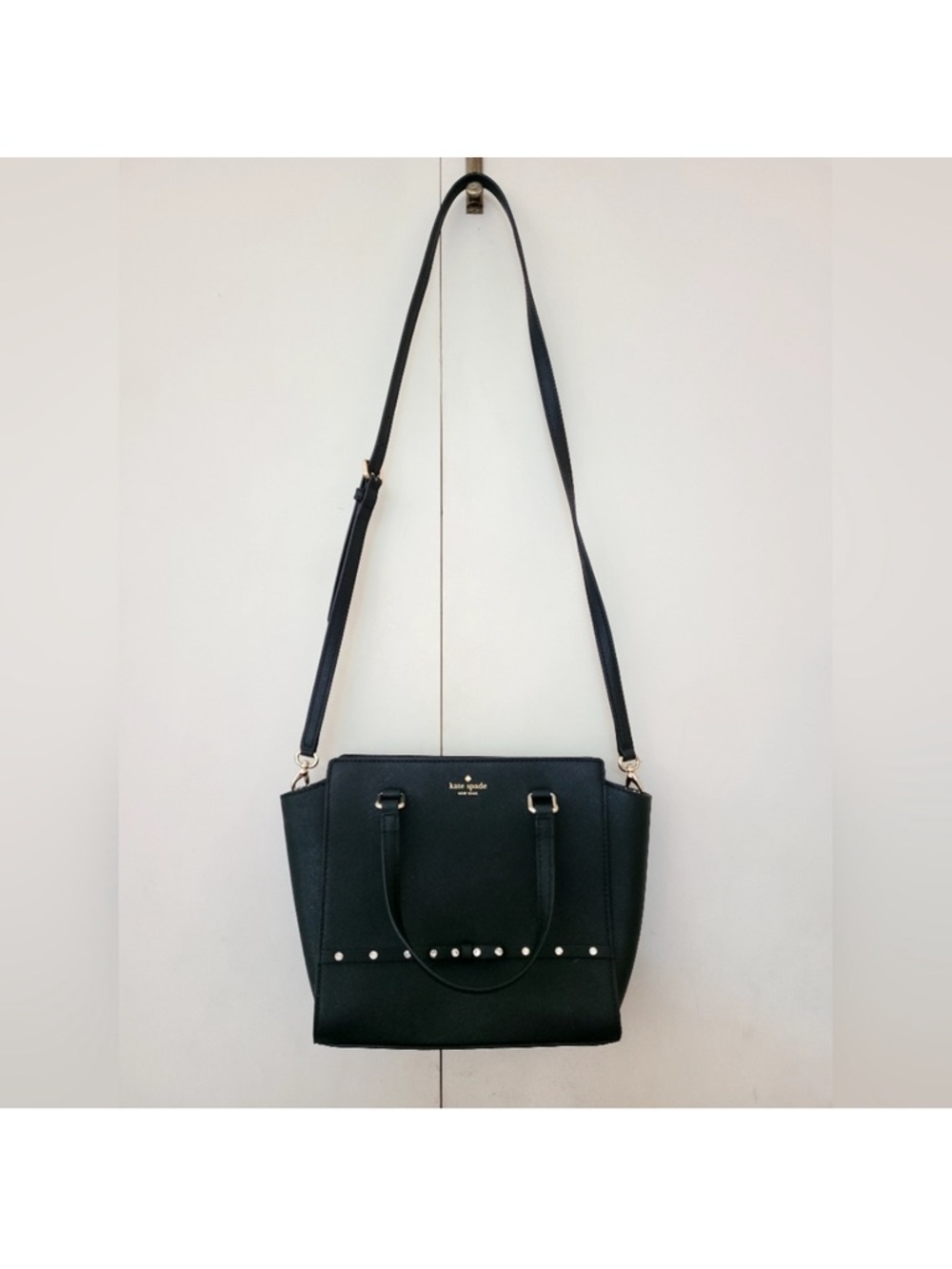 Kate Spade Black Laurel Way Hadlee Jeweled Crossbody Handbag